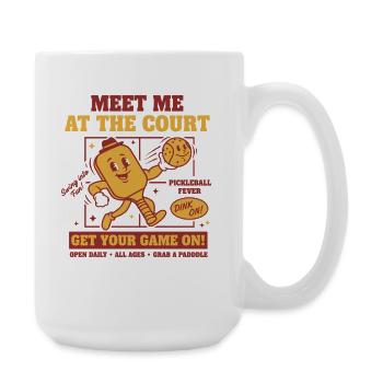 Pickleball Funny Player Meet Me At The Court Love - Large Mug 440 ml - white - Right