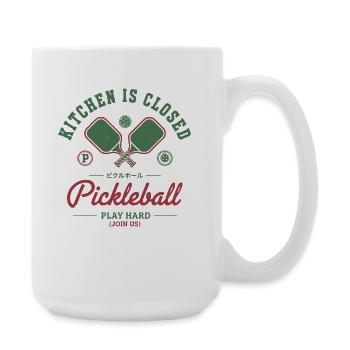 Pickleball-Küche ist geschlossen, spiel harten Spieler - Große Tasse 440 ml - Weiß - Rechts