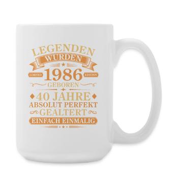 Jahrgang 1986 Perfekt Gealtert 40. Geburtstag - Große Tasse 440 ml - Weiß - Rechts