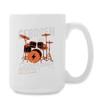 Geboren zum Schlagzeugspielen / Drummer - Große Tasse 440 ml - Weiß - Rechts