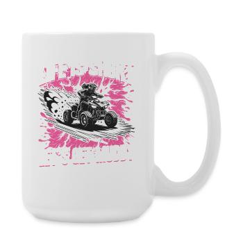 Quad ATV Woman Girl Four Wheeler - Large Mug 440 ml - white - Right