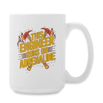 Fire Engineer This Engineer Runs On Fire Officer - Large Mug 440 ml - white - Right