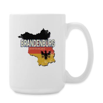 Brandenburg Deutschland Retro Bundesland Landkarte - Große Tasse 440 ml - Weiß - Rechts