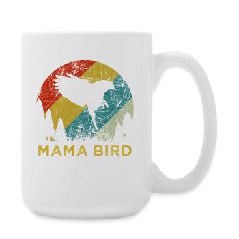 Esthétique rétro vintage de Mama Bird pour la fête des mères - Grande tasse 440 ml - blanc - Droite