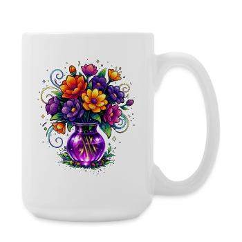Beltane Flowers May Day Celebrations Pagan - Große Tasse 440 ml - Weiß - Rechts