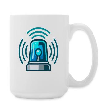 Blue Light Siren Alarm Rescue - Large Mug 440 ml - white - Right