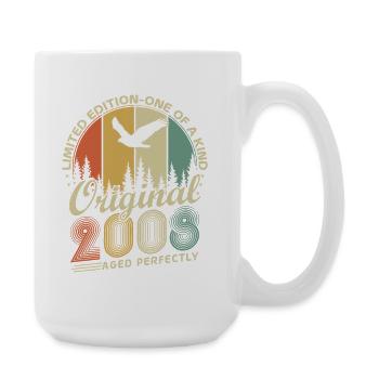 Vintage 2008 Vintage Birthday Gift Retro - Large Mug 440 ml - white - Right
