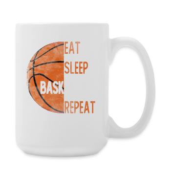 Eat Sleep Basketball Repeat basket - Large Mug 440 ml - white - Right