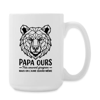 T-shirt PAPA_OURS : Un Cadeau Émotionnel pour Papa - Grande tasse 440 ml - blanc - Droite