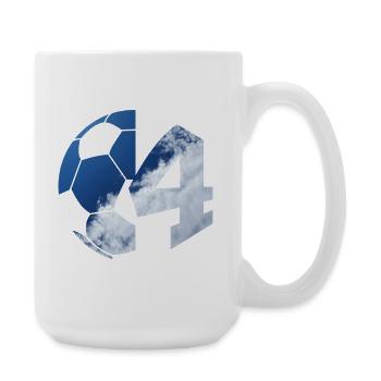 NON. 4 FOOTBALLEUR NUMÉRO 4 FOOTBALL 4E ANNIVERSAIRE - Grande tasse 440 ml - blanc - Droite