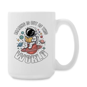 Book Reading Is Out Of This World - Large Mug 440 ml - white - Right