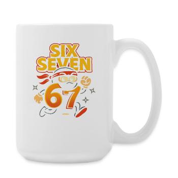 Six Seven 67 Italian Brainrot Ninja Humor Lustig - Große Tasse 440 ml - Weiß - Rechts