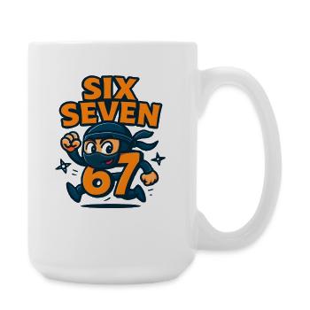 Six Seven 67 Italian Brainrot Ninja Humor Lustig - Große Tasse 440 ml - Weiß - Rechts