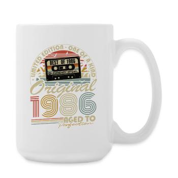 Cadeau d’anniversaire vintage original de 1986 - Grande tasse 440 ml - blanc - Droite
