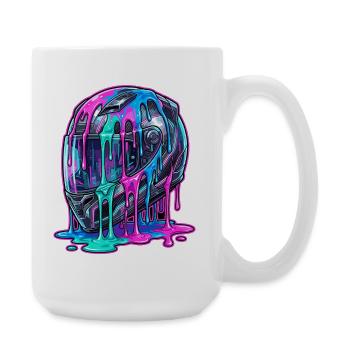 Abstract helmet with color flow - Large Mug 440 ml - white - Right