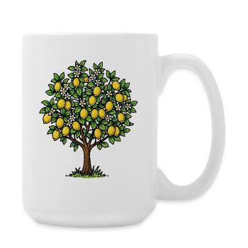 Vintage lemon tree - Large Mug 440 ml - white - Right