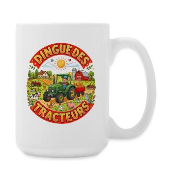 Tracteur enfant tracteur humour ferme campagne - Grande tasse 440 ml - blanc - Droite