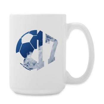 NR. 17 FUßBALLER NUMMER 17 FUßBALL 17. GEBURTSTAG - Große Tasse 440 ml - Weiß - Rechts