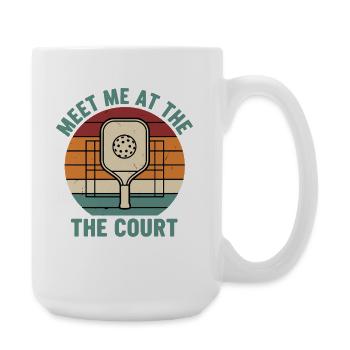 Pickleball-lustiger Spieler Triff mich am Court - Große Tasse 440 ml - Weiß - Rechts