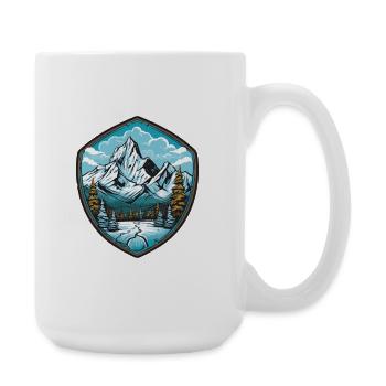 Mountain Lake Shield Mountain Landscape Forest - Large Mug 440 ml - white - Right