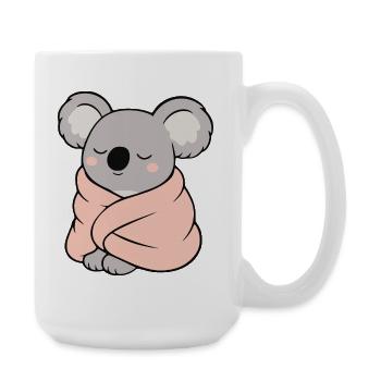 Cute koala in pastel colors - Large Mug 440 ml - white - Right