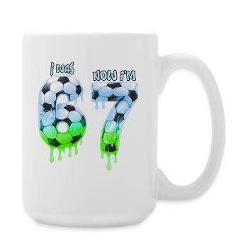 7th birthday soccer, shirt, im shirt years, t-shir - Grande tasse 440 ml - blanc - Droite