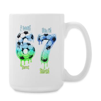 7th Birthday Soccer Shirt I was 6 Now Im 7 years - Grande tasse 440 ml - blanc - Droite