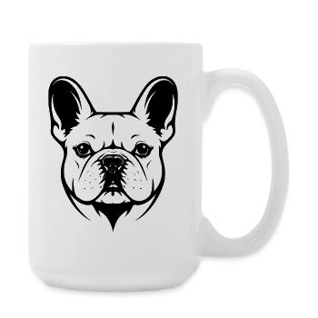 Franzosische_Bulldogge_Portrait - Grande tasse 440 ml - blanc - Droite