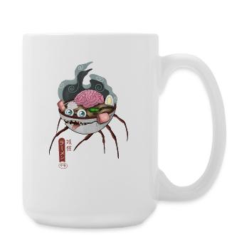 Scary Spider Ramen Bowl Funny Shirt - Large Mug 440 ml - white - Right