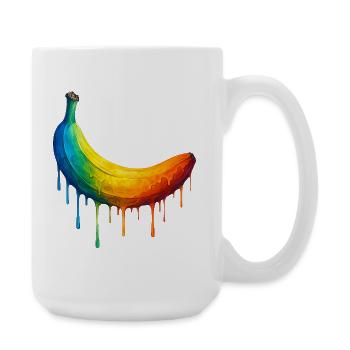 Banane mit buntem Farbverlauf - Große Tasse 440 ml - Weiß - Rechts