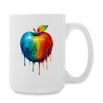 Apple with colorful gradient - Large Mug 440 ml - white - Right