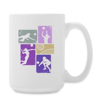 Volleyball Mädchen Beachvolleyball Volleyballerin - Große Tasse 440 ml - Weiß - Rechts