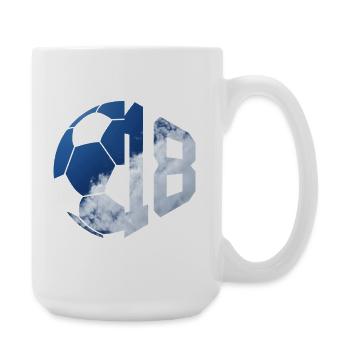 NON. 18 FOOTBALLEUR NUMÉRO 18 FOOTBALL 18E ANNIVERSAIRE - Grande tasse 440 ml - blanc - Droite