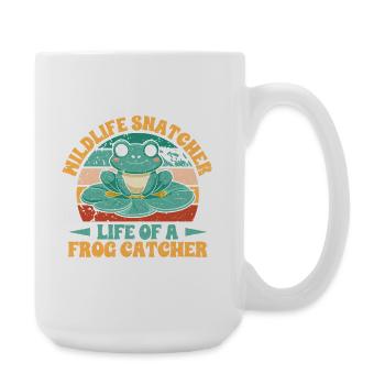 Frog Catcher Mildlife Snatcher Frog - Große Tasse 440 ml - Weiß - Rechts