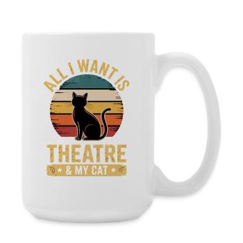 Musical Theatre All I Want My Cat & Theater Gift - Große Tasse 440 ml - Weiß - Rechts