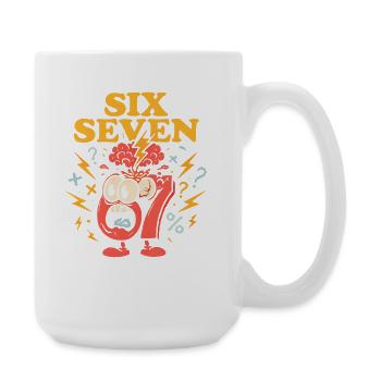 Six Seven 67 Italian Brainrot Nerd Humor Funny - Large Mug 440 ml - white - Right