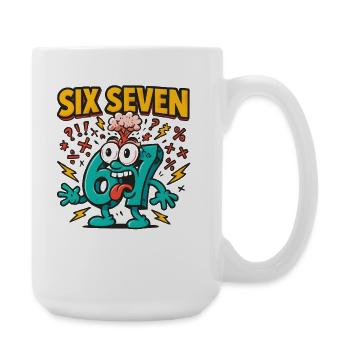 Six Seven 67 Italian Brainrot Nerd Humor Funny - Large Mug 440 ml - white - Right
