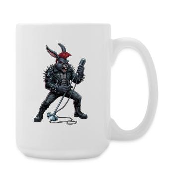 Heavy Metal Easter Bunny Rocker Easter Hardcore Bunny - Large Mug 440 ml - white - Right