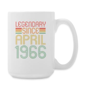 Legendary since April 1966, Retro, Geburtstag - Große Tasse 440 ml - Weiß - Rechts