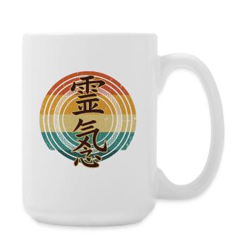 Reiki Kanji Retro Vintage Design - Grande tasse 440 ml - blanc - Droite