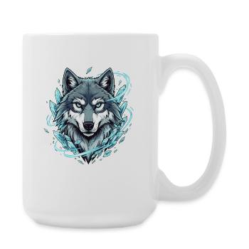 Eiswolf im Kristallkreis - Large Mug 440 ml - white - Right