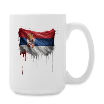 Graffiti sur la chute du drapeau serbe - Grande tasse 440 ml - blanc - Droite