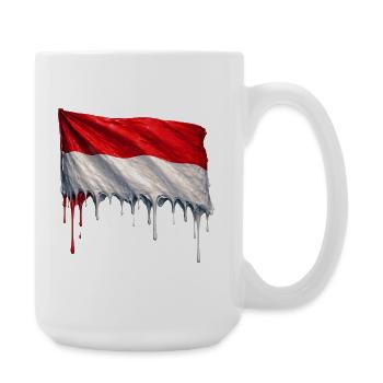 Art de la chute du drapeau indonésien - Grande tasse 440 ml - blanc - Droite