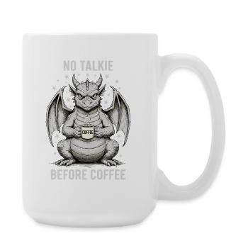 Kein Gespräch Vor Kaffee Liebhaber Drachen - Große Tasse 440 ml - Weiß - Rechts