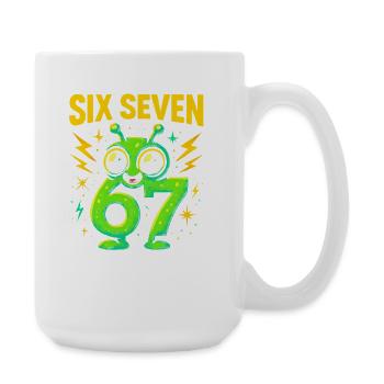 Six Seven 67 Italian Brainrot Alien Humor Funny - Large Mug 440 ml - white - Right
