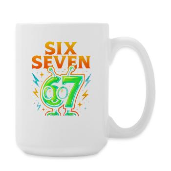 Six Seven 67 Italian Brainrot Alien Humor Funny - Large Mug 440 ml - white - Right