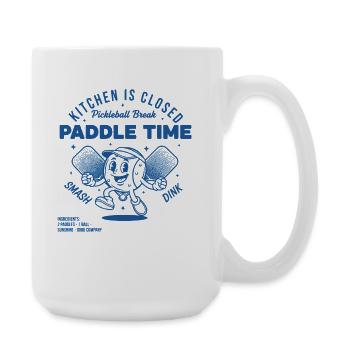 Pickleball-Küche ist geschlossen, Paddelzeit. Lustig. - Große Tasse 440 ml - Weiß - Rechts