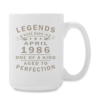 April 1986 Geburtstagsgeschenk - Große Tasse 440 ml - Weiß - Rechts
