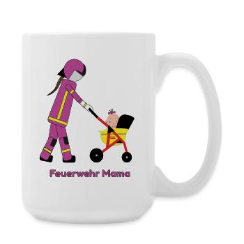 Feuerwehr Mama im Einsatz - Große Tasse 440 ml - Weiß - Rechts