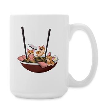 Chemise Corgi Ramen pour chien - Grande tasse 440 ml - blanc - Droite